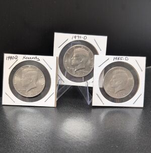 Set of Three Kennedy Half Dollar Coins
